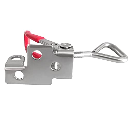 Toggle Latch Clamp 4001 with Lock Hole, 304 Stainless Steel Adjustable Heavy Duty Pull Hasp Latches For Smoker Cabinet Tool Box Case Trunk Door, 330Lbs Holding Capacity (2 Pack) - size: 4001