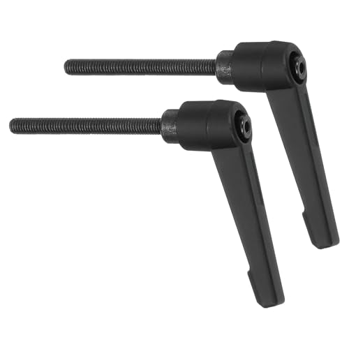 uxcell 2Pcs M5 x 50mm Adjustable Knobs Handle Male Thread Push Button Ratchet Quick Release Locking Rotating Bolt for Lathe Machinery, Black - size: M5 x 50mm