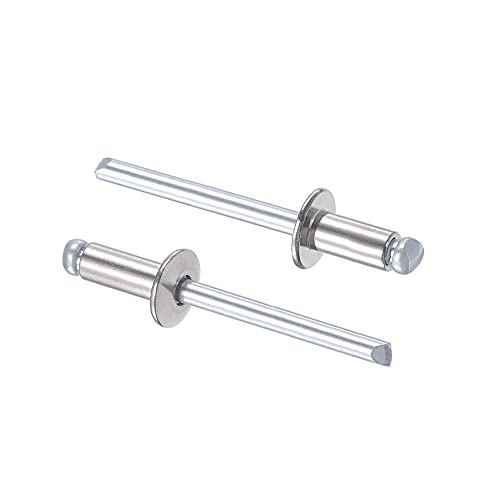 uxcell Blind Rivets, 304 Stainless Steel Pull Rivets Core Decoration Rivets 5mm Diameter 10mm Grip Length Silver Tone, 25pcs - size: 5mm x 10mm