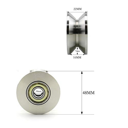 Heyous V Groove Stainless Steel Silent Pulley - 600LB, Silver Tone - style: V Groove