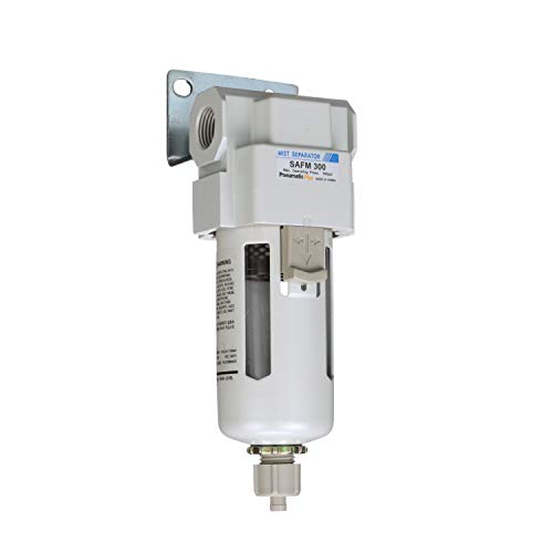 PneumaticPlus SAFM300-N03B Coalescing Filter 3/8" NPT, 0.1 Micron - size: 3/8" NPT, style: Poly Bowl - Manual Drain