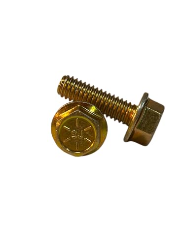 (100 Pieces) 5/16-18x1 Grade 8 Hex Flange Bolts Screws UNC Coarse Full Threads Zinc Yellow Trivalent