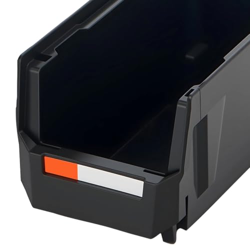 Black Stackable Plastic Storage Bins 10.9 x 5.5 x 5.1 in