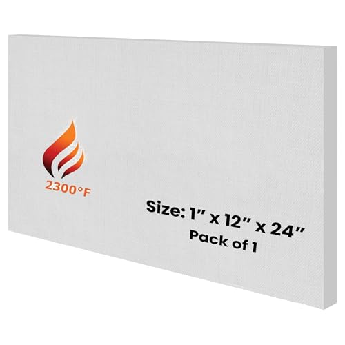 SIMOND STORE Ceramic Fiber Insulation Board - 1" x 12" x 24", 2300F, 1 Pack - size: 1" x 12" x 24" - 1 Pack