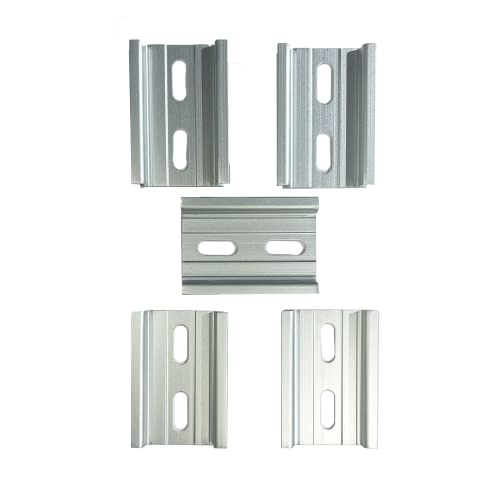 International Connector T&G 5 Pieces DIN Rail Slotted Aluminum RoHS 35mm Wide 7.5mm High (2") - size: 2"