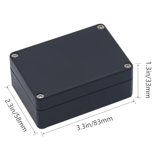 Junction Box IP65 Waterproof ABS Plastic Electrical Project Case Power Junction Boxes, Project Box with 4 PCS M12 Cable Glands 3.3 x 2.3 x 1.3Inch (83 x 58 x 33mm) - color: Black, size: 3.3”x2.3”x1.3”