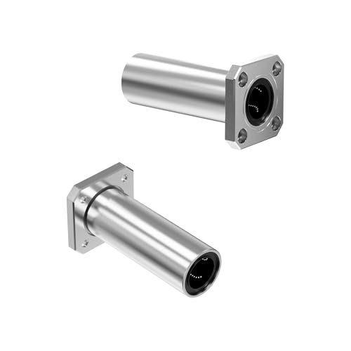 2PCS LMK6LUU Square Flange Linear Ball Bearings, 6mm Bore Dia, 12mm OD, 35mm Length with Double Side Rubber Seal for CNC,3D Printer - size: LMK6LUU Size 6x12x35mm