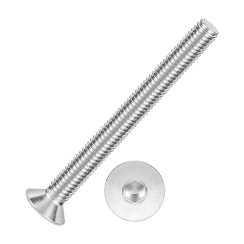 12Pcs[M6-1x60] Flat Head Socket Cap Screw Countersunk Bolt - color: Silver, size: M6-1 x 60mm