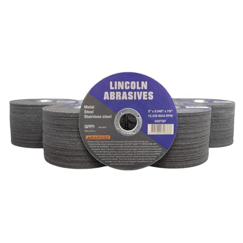 200 Pack 5" Cut-Off Wheels Lincoln Abrasives .040" Metal & Stainless Steel - style: 5" x .040"