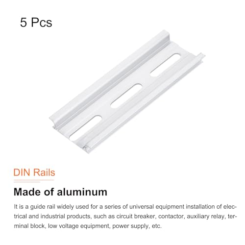 MECCANIXITY DIN Rail Slotted Aluminum Mounting Guide 4 Inch x 1.4 Inch x 0.3 Inch for Equipment Installation Pack of 5 - size: 4 Inch x 1.4 Inch