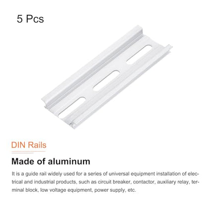 MECCANIXITY DIN Rail Slotted Aluminum Mounting Guide 4 Inch x 1.4 Inch x 0.3 Inch for Equipment Installation Pack of 5 - size: 4 Inch x 1.4 Inch