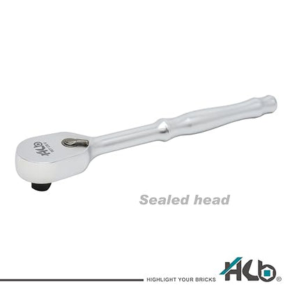 HB 65-Piece Socket Set, Dual 1/4" & 1/2" Sealed Head Ratchets & Rack - size: 65-Piece 1/4" & 1/2" Drive