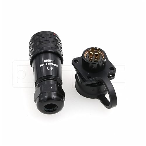 SA12 5Pin Weipu Connector Aviation Push-Pull Solder Cable Connector Plug Panel Mount Socket Female Rear-nut Mount for LED Light Equipment Electrical - size: 5Pin 5A