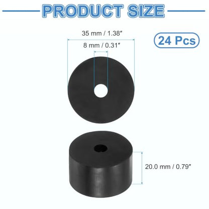 uxcell 24Pcs Rubber Vibration Isolation Washers 35mm OD x 8mm ID x 20mm Thk - size: 35mm OD x 8mm ID x 20mm Thick