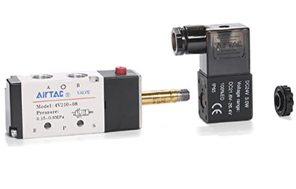 Solenoid Valve AC110V AirTAC 4V210-08 1/4"PT Pneumatic Air 2 Position 5 Way Electric Single Coil Pilot-Operated - size: 1/4"PT, style: 4V210-08 AC110V