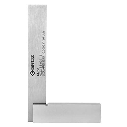 Groz 01002 4" Precision Steel Square, 16 Microns Squareness - size: 4 Inch Single
