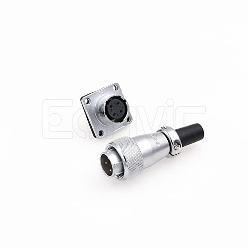 WS16 4 Pin Aviation Connector Waterproof Plug Male Female Square Socket Metal Threaded Signal LED Industrial Equipment - size: 4Pin