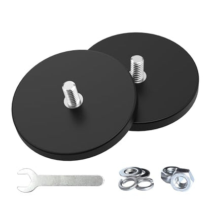 Magnetpro 2 Pieces Strong Rubber Coated Mounting Magnets 65 LB - size: 65LB - 1/4"-20 Male SS 2P