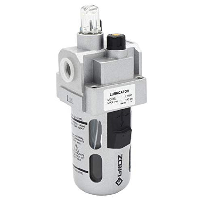 Groz 60256 Lubricator with Polycarbonate Bowl & Guard. Intermediate - 1/4" NPT
