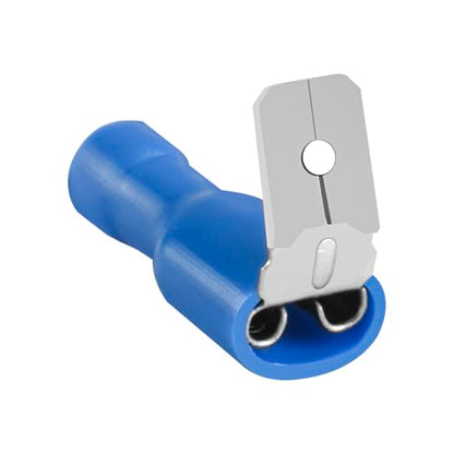 Heschen Piggyback Spade Crimp Terminals 16-14 AWG Blue 25 Pcs - color: Blue 25PCS