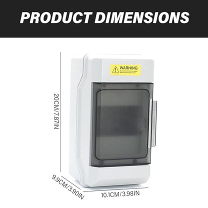 Din Rail Box 8x4x4 Inch Waterproof Circuit Breaker Box PC Plastic Outdoor Din Rail Enclosure for Communication Enclosure Small Breaker Outdoor Circuit