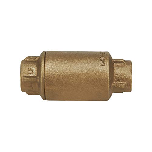 Midline Valve 372D322-5 Inline Spring Loaded Check Valve, Backflow Prevention, Lead Free, 1 in. Sweat Connections, Cast Brass (5 Pack) - size: 1 in., style: 5 Pack