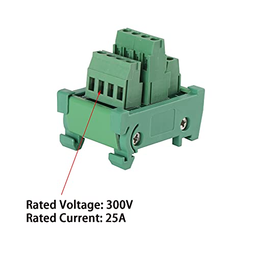 2 in 4 Out 25A DIN Rail Terminal Blocks Distribution Breakout - style: 2 IN 4 OUT