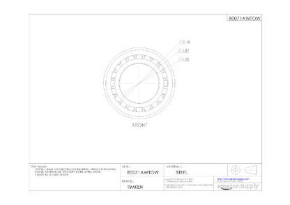 Timken 13685 Tapered Roller Bearing, Single Cone, Standard Tolerance, Straight Bore, Steel, Inch, 1.5000" ID, 0.7500" Width