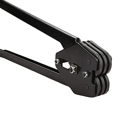Strapping Sealer for Both Poly & Polyester Strap, Strength Saving Heavy Duty Manual Banding Tool for 1/2" - 3/4" Width Plastic Strap, 20" Long Handle (Black) - color: Black Sealer
