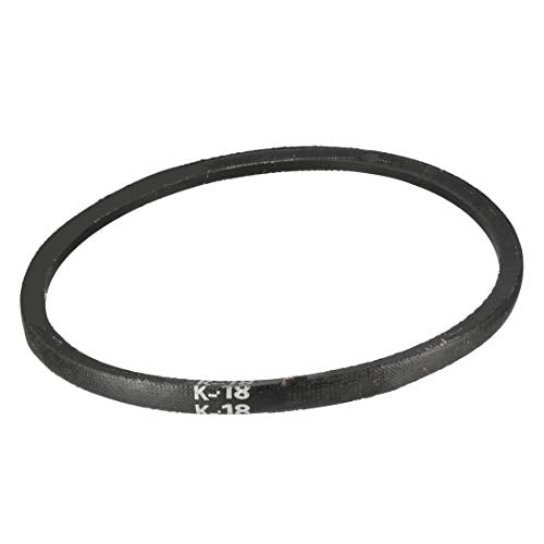 uxcell K-18 V Belt Machine Transmission Rubber, Black Replacement Drive Belt 18 inch Pitch Girth 8mm Width 6mm Height JIS Standard - size: 18"