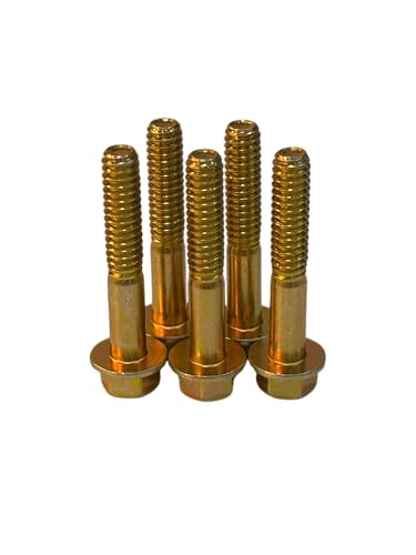 (100 Pieces) 1/4-20x1 1/2" Grade 8 Hex Flange Bolts Screws UNC Coarse Partial Threads Zinc Yellow Trivalent