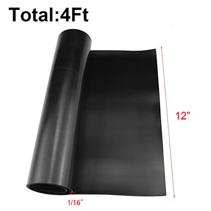 DGSL Neoprene Rubber Strip, 12" W x 1/16" T x 4' L Solid Rubber Roll - color: No Adhesive, size: 12" Wide x 1/16" Thick x 4' Long