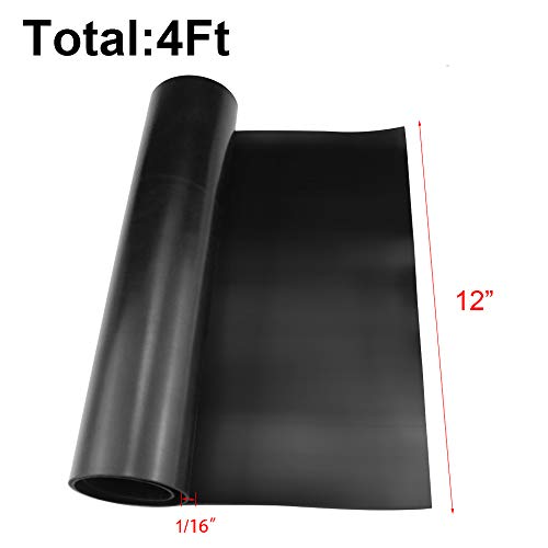 DGSL Neoprene Rubber Strip, 12" W x 1/16" T x 4' L Solid Rubber Roll - color: No Adhesive, size: 12" Wide x 1/16" Thick x 4' Long