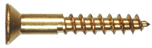 Hillman Solid Brass Slotted Flat-Head Wood Screws for Wood #8 x 1", 20 Pack