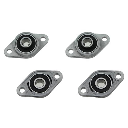 TAODAN 4pcs KFL08 8mm ID Silver Zinc Alloy Pillow Block Flange Bearing Self-Alignment