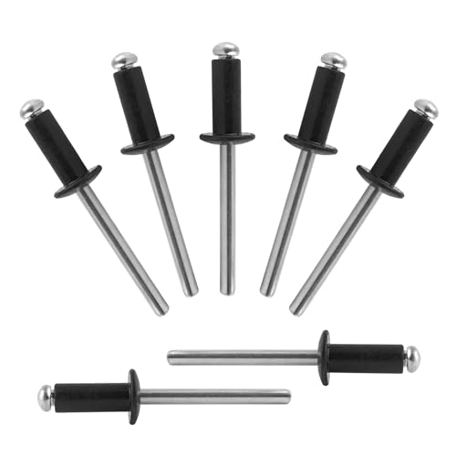 ALLCLEAN 155 Pcs 3/16" x 1/2" Black Aluminum Blind Rivets,4.8 x 12mm Pop Rivets,Aluminum Grip and Steel Mandrel - color: Black, size: 3/16"x1/2"