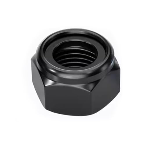 M3 Black Nylon Insert Lock Nuts, Stainless Steel 304 (18-8) Black Coating Lock Nuts with Nylon Insert, 100pcs - color: Black, size: M3-0.5
