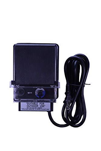 150W Watt AC to 12V Volt LED & Halogen -120V Volt Low Voltage Landscape Lighting Indoor/Outdoor Weatherproof Transformer Electric Power Pack with Photocell Sensor - Black Case