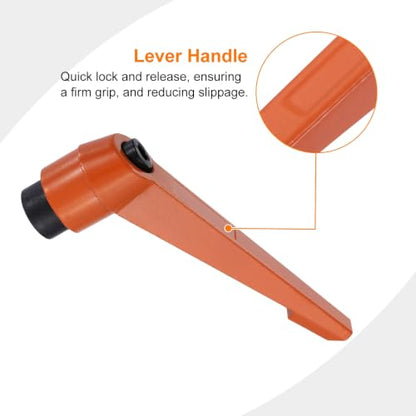 uxcell Clamping Lever Handles for Lathe, M16 Female Thread Orange 4Pcs - size: M16