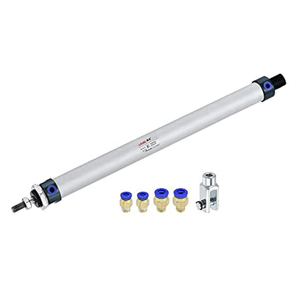 uxcell Pneumatic Air Cylinder 20mm Bore 250mm Stroke with Y Connector and Quick Fittings, MAL 20x250, for Automatic Equipment - size: 20mmx250mm