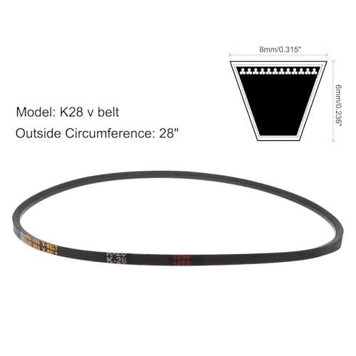 uxcell 2pcs K28 Rubber V Belt K Section V-Belt 28" Lo x 0.315" W x 0.236" T - size: K28