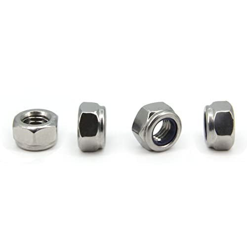 M12 x 1.75mm Pitch 304 Stainless Steel Self-Locking Hex Lock Nuts, Nylon Insert LockNuts Silver Metric Self Clinching Hex Lock Nuts for Hardware Parts, 20pcs/Pack (M12-20pcs) - size: M12-20pcs