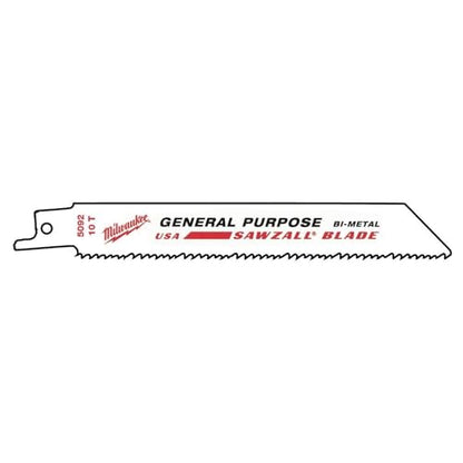 6" L Reciprocating Saw Blade, 10 TPI