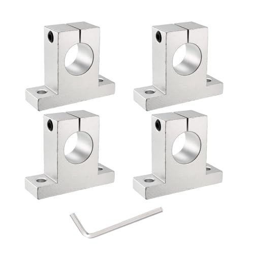 uxcell 4pcs SK30 Aluminum Linear Rod Rail Shaft Support for 30mm Diameter Shaft, Linear Motion Rail Guides Mounting Bracket with Wrench for CNC Machine, 3D Printer, Automation Equipment - size: SK30