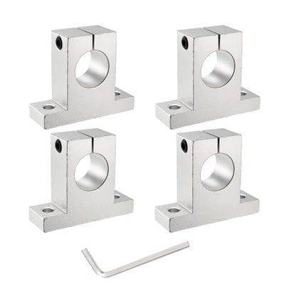 uxcell 4pcs SK30 Aluminum Linear Rod Rail Shaft Support for 30mm Diameter Shaft, Linear Motion Rail Guides Mounting Bracket with Wrench for CNC Machine, 3D Printer, Automation Equipment - size: SK30