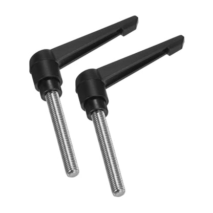 uxcell 2pcs Clamping Lever Handles, M10 x 60mm 304 Stainless Steel Threaded Male Stud, Adjustable Handles Locking Quick Release Ratchet Push Button Bolt Knobs, Black - size: M10 x 60mm