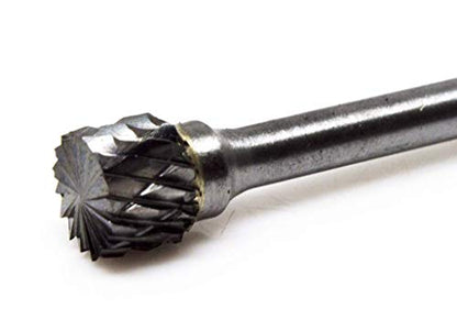 Benchmark Abrasives 1/8 Inch Cylinder Shape Double Cut Tungsten Carbide Die Grinder Bits Metal Deburring Tool Rotary Burr, 1/8 Inch Shaft, Engraving Tool for Woodworking Shaping Carving (SB - 51) - style: SB-51