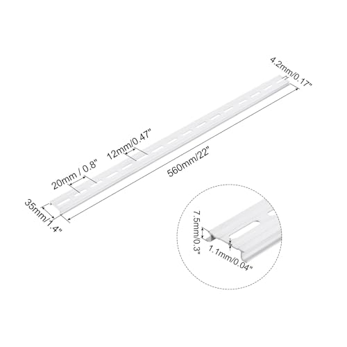 MECCANIXITY DIN Rail Slotted Aluminum Mounting Guide 22 Inch x 1.4 Inch x 0.3 Inch for Equipment Installation Pack of 5 Pcs - size: 22 Inch x 1.4 Inch