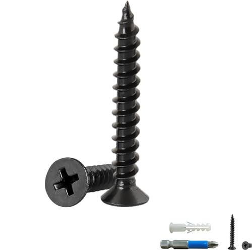 Wood Screws, Flat Head Phillips Self Tapping Screw, #8 x 1-1/4", 80 Pcs - size: #8 x 1-1/4"