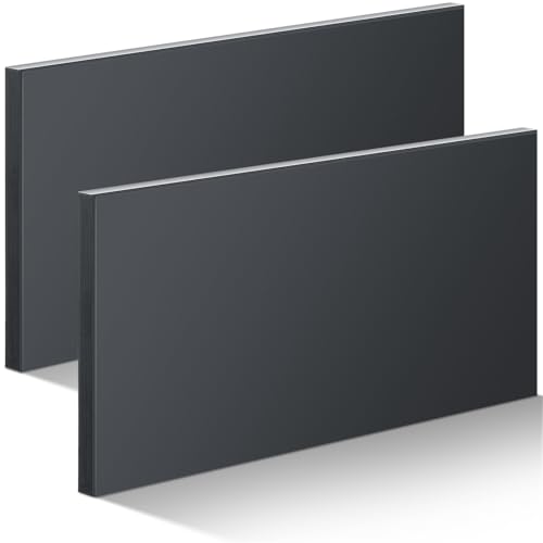 Frienda 2 Pcs Hdpe Plastic Sheet, Black 1/2 Inch Thick x 6 x 12 Inch